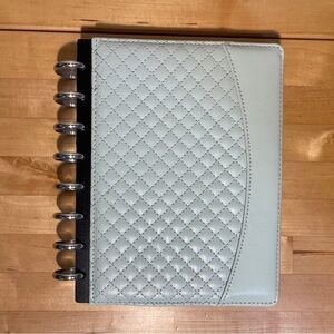 M by Staples arc Quilted Leather Planner with Silver Tone Rings